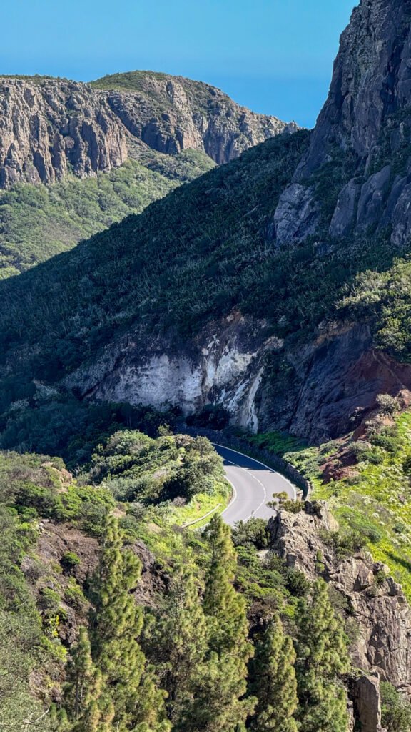 la gomera road in the mountains