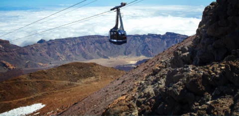 Wjazd kolejka na el Teide